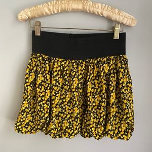 Frills Yellow Daisy Bubble Mini Skirt